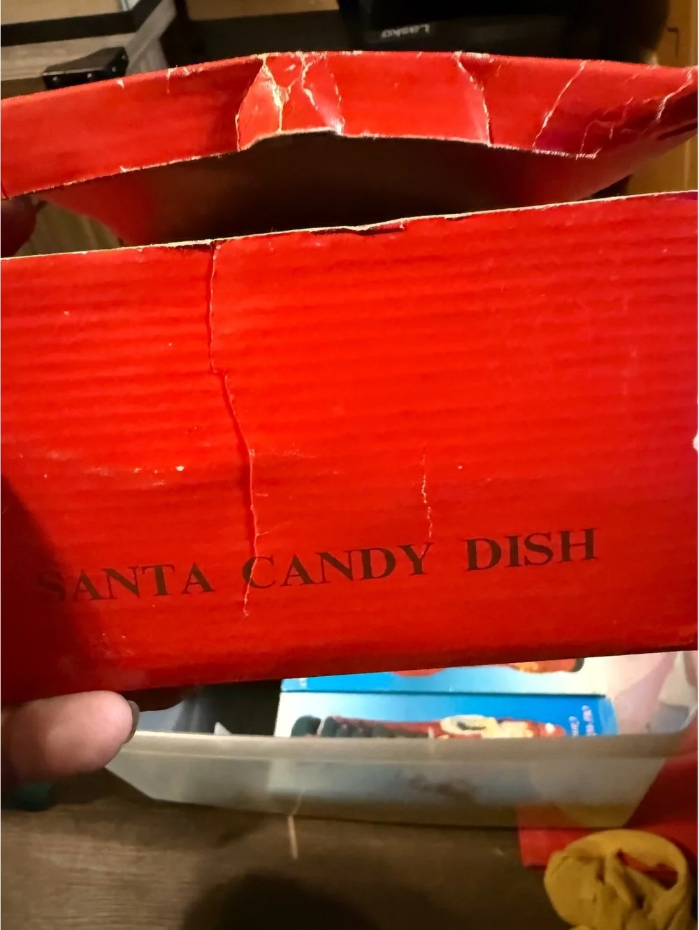 Vintage Santa Claus Ceramic Candy Dish with Original Box